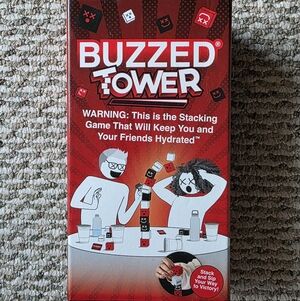 Buzzed Tower: The Stack-and-Sip Drinking Card Game for Adults